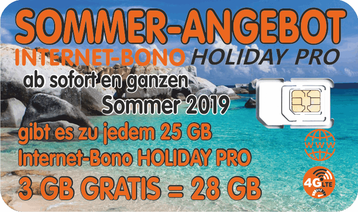 Sommer-Aktion 2019 SIMYO Holiday Pro